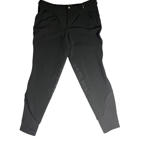 Noble Outfitters mens Equestrian Breeches 38R Black Grip Patches Horse Riding - Picture 1 of 15